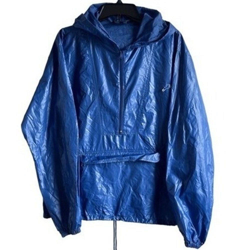 80s‎ VTG The Hare Cobalt Blue Anorak Retro Rain Windbreaker Pullover Streetwear